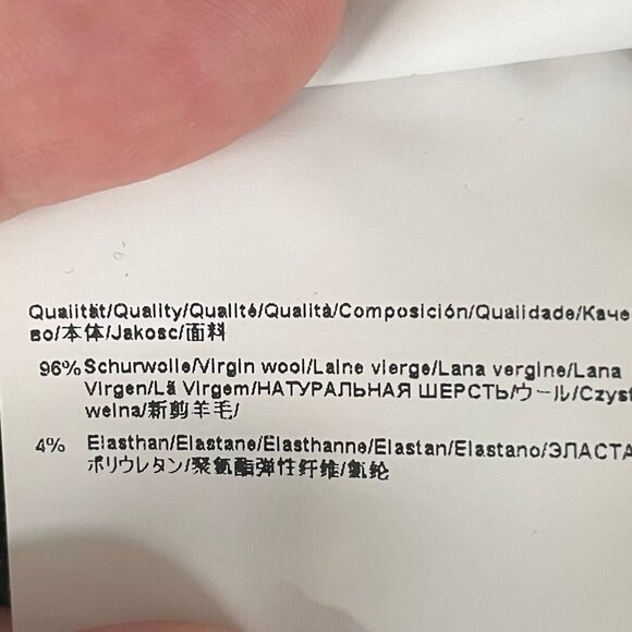 Boss Hugo Boss Tuliana2 Straight Leg Cuffed Virgin Wool Pants Navy Blue Sz 8 - Picture 10 of 12